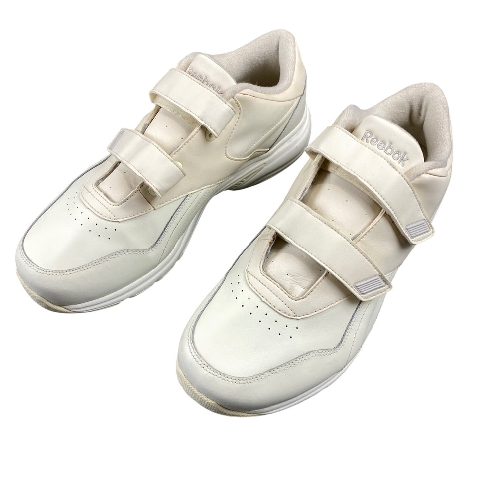Reebok DMX Max Mens 10 4E Extra Wide White Walking Shoes Hook and Latch V57375